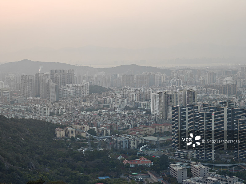 厦门磨心山视角城市风光图片素材
