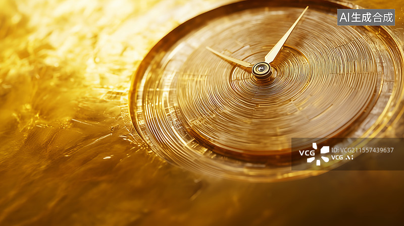 【AI数字艺术】金色时钟艺术背景图片素材