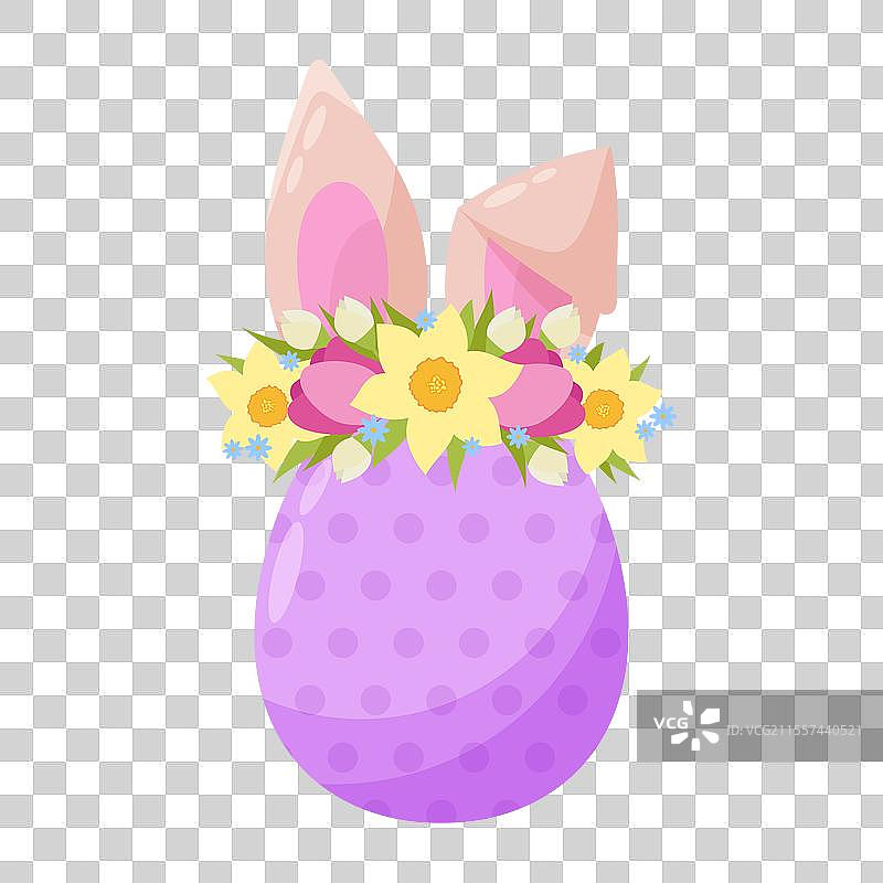 平面风格的卡通复活节兔子图片素材