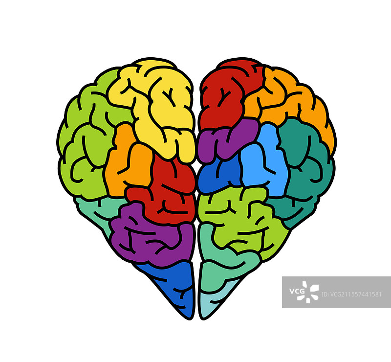 结合大脑和心脏的抽象图像图片素材