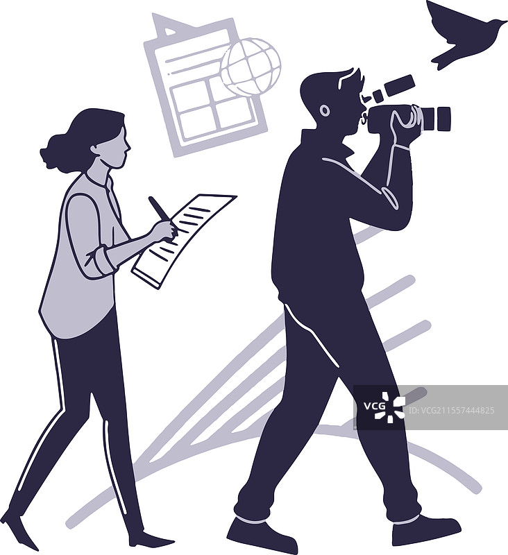 剪影风格的新闻与媒体图片素材