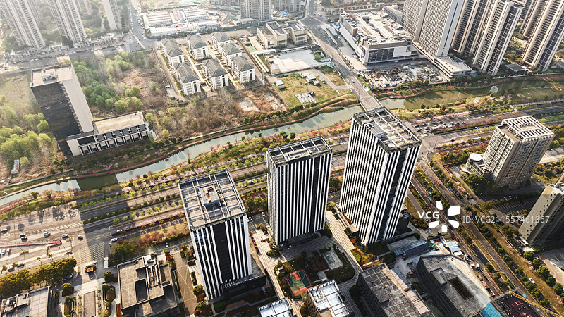 清晨高楼住宅图片素材