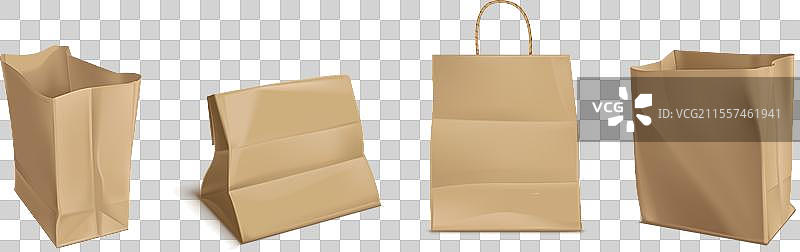 3D棕色食品包装纸袋模型图片素材