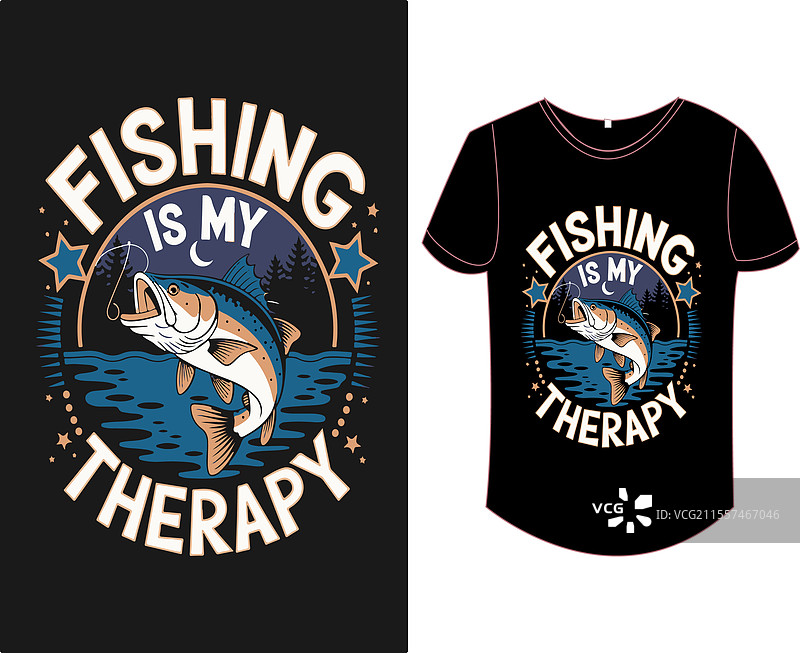 钓鱼T恤图片素材