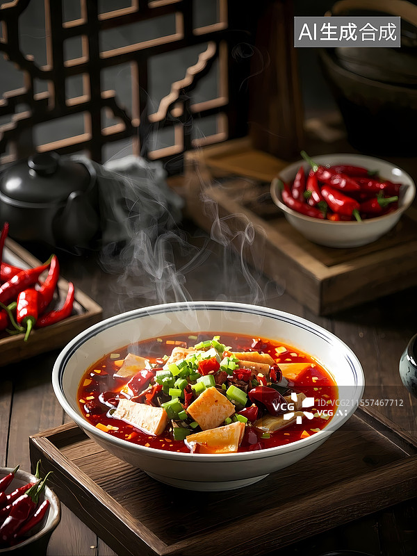 【AI数字艺术】四川毛血旺美食特写图片素材