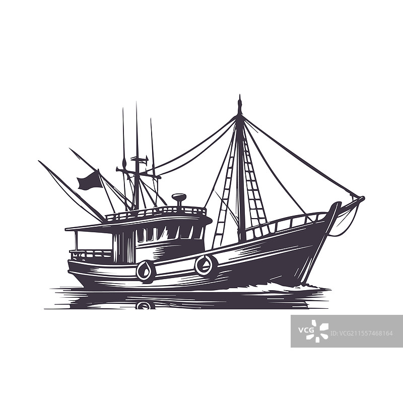 极简主义船只轮廓图形模板图片素材