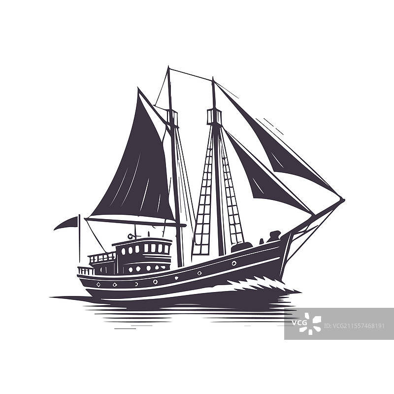 船只轮廓设计模板图片素材