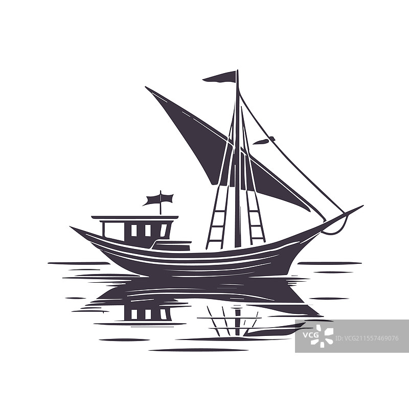 经典船只轮廓模板图片素材