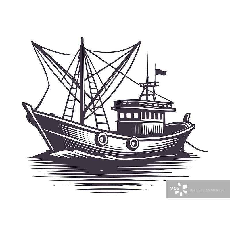 极简主义船只轮廓图形模板图片素材
