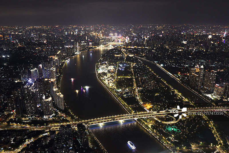 广州 | 广州塔俯瞰夜景图片素材