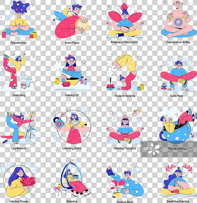 正念涂鸦迷你合集图片素材