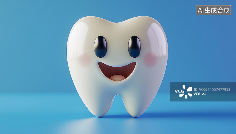 【AI数字艺术】卡通牙齿形象特写图片素材