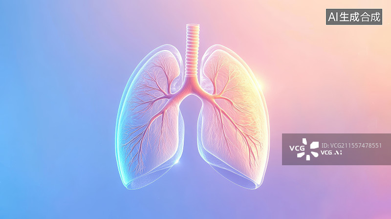 【AI数字艺术】人体肺部解剖结构图插画图片素材