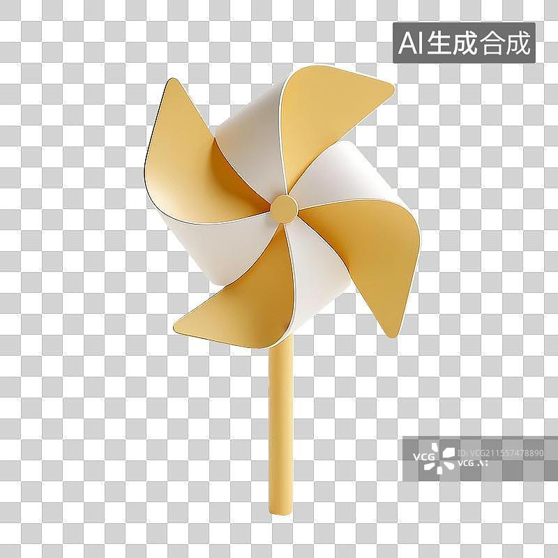 【AI数字艺术】3D渲染，卡通纸风车，风车，夏天，免抠元素图片素材