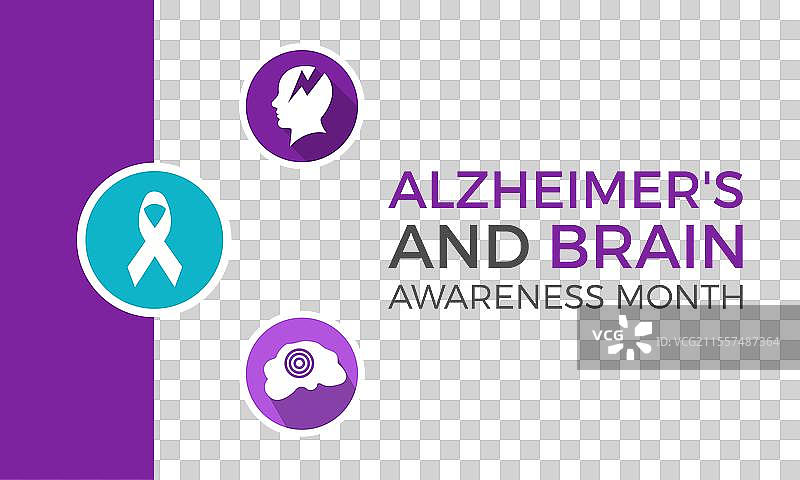阿尔茨海默病和大脑意识月健康图片素材