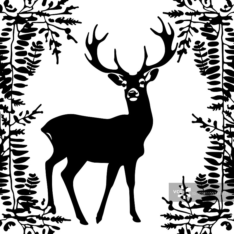 极简主义鹿艺术作品图片素材