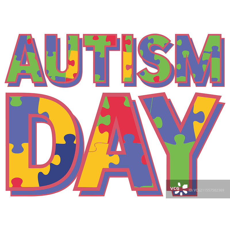 平面色彩自闭症意识标志图片素材