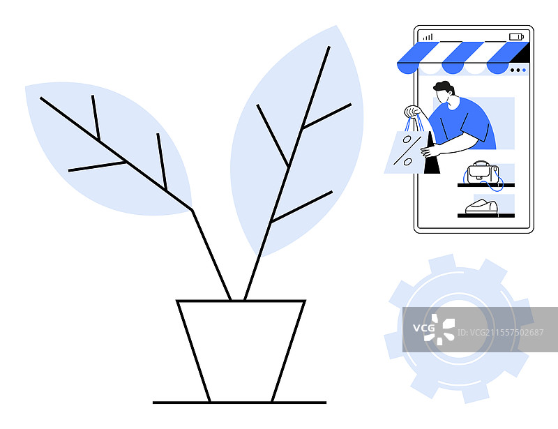 在线电子商务概念的成长业务图片素材