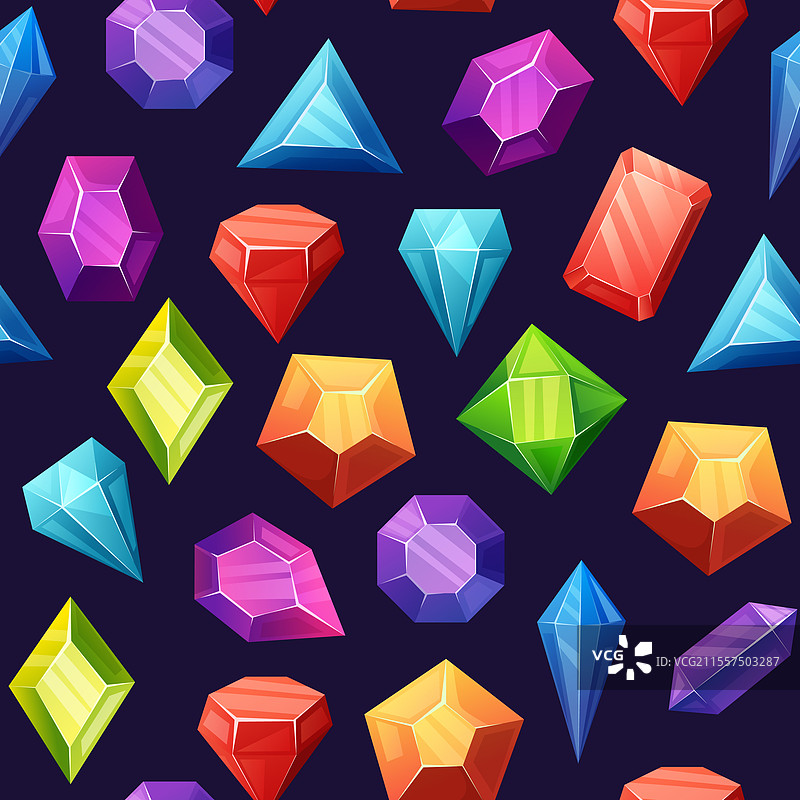 卡通水晶无缝图案珠宝图片素材