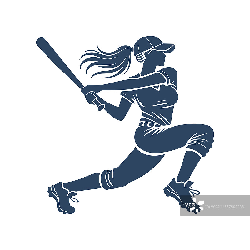 棒球运动员剪影设计模板图片素材