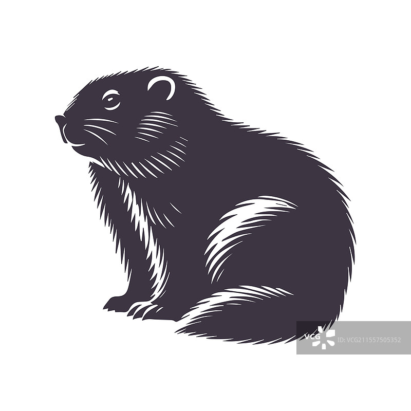 土拨鼠日剪影图形模板图片素材