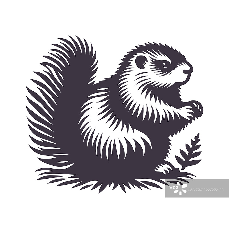 土拨鼠日剪影图形模板图片素材