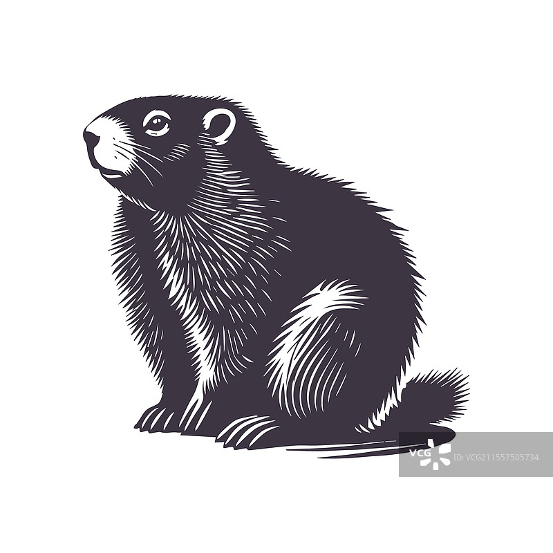 土拨鼠剪影模板图片素材