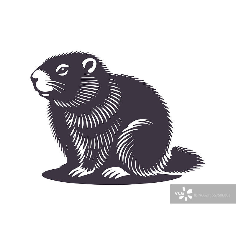 土拨鼠剪影设计模板图片素材