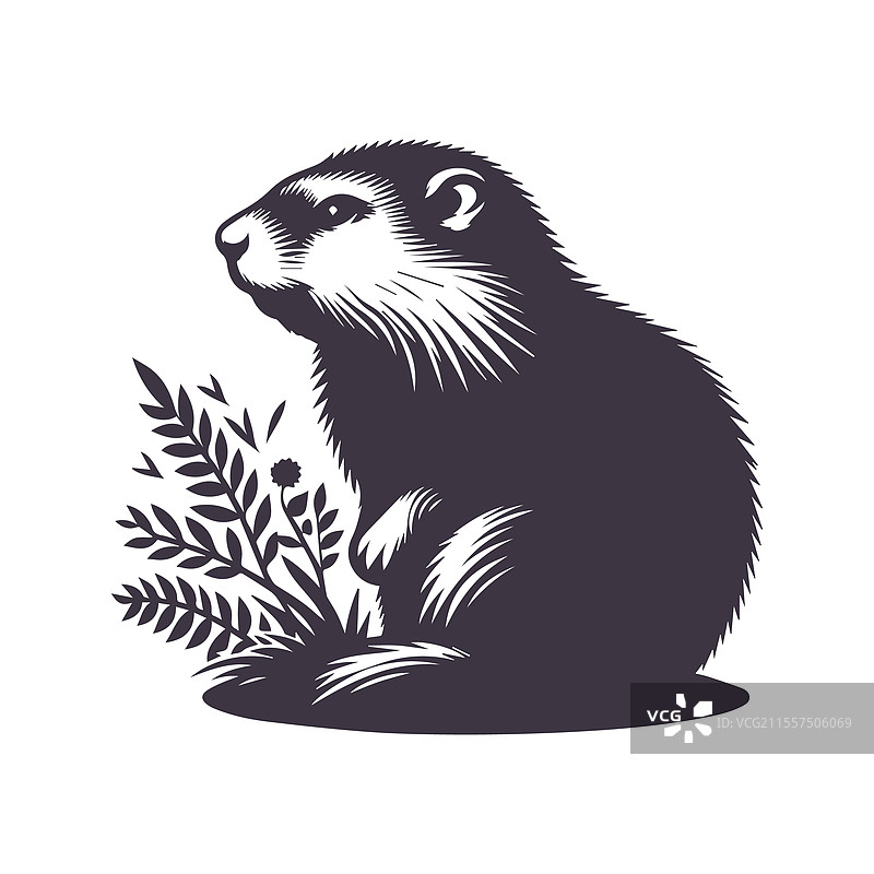 土拨鼠剪影设计模板图片素材