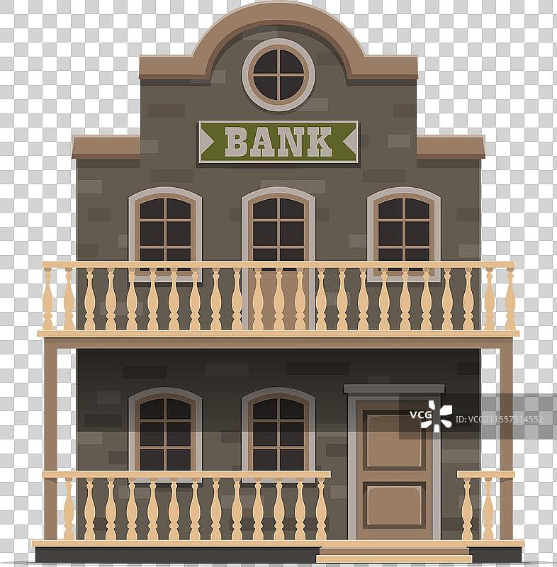 西部银行建筑，狂野西部美国小镇图片素材