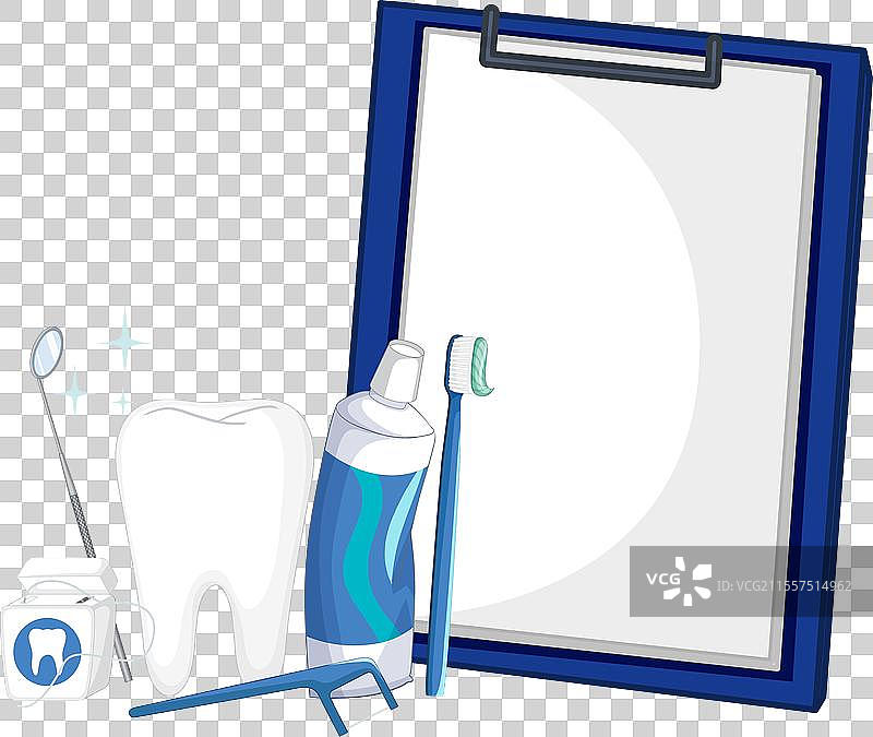 牙科护理工具和夹板图片素材