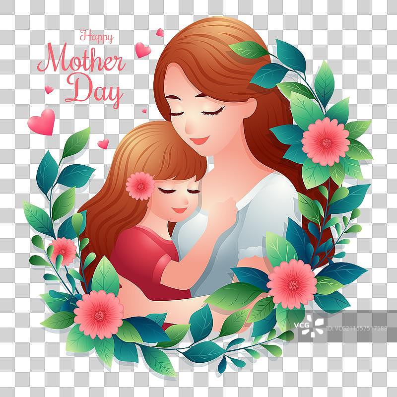 可爱的母亲节图标或符号，快乐的妈妈图片素材