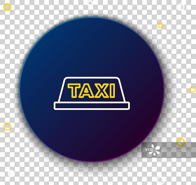 蓝色背景上的出租车车顶图标图片素材