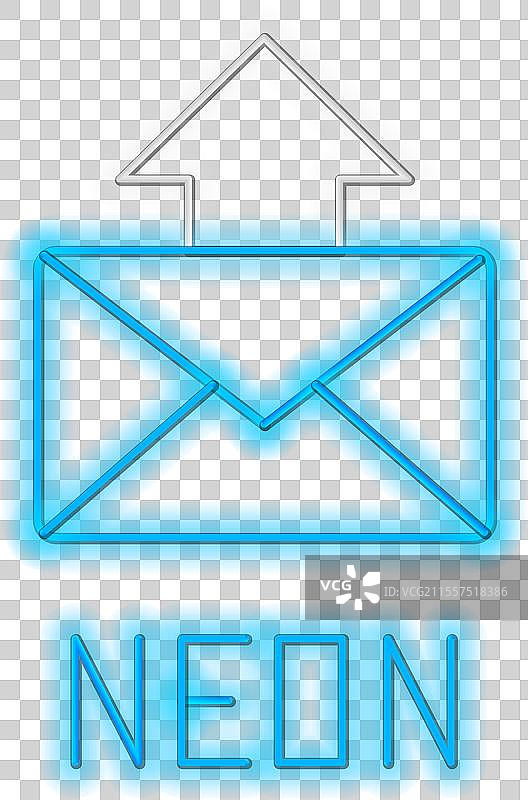 发光的霓虹线邮件和电子邮件图标孤立图像图片素材