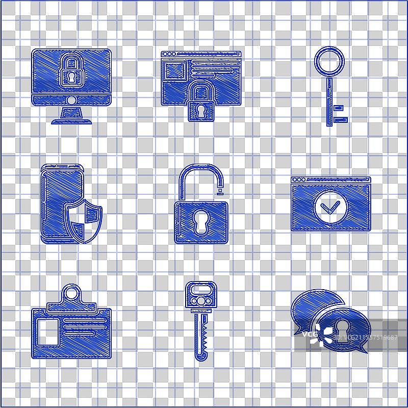 设置开放的挂锁以保护个人数据图片素材