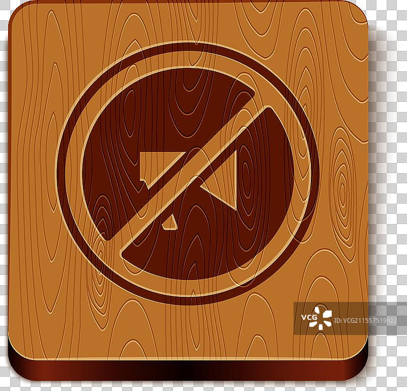 棕色审查印章图标，背景为白色图片素材