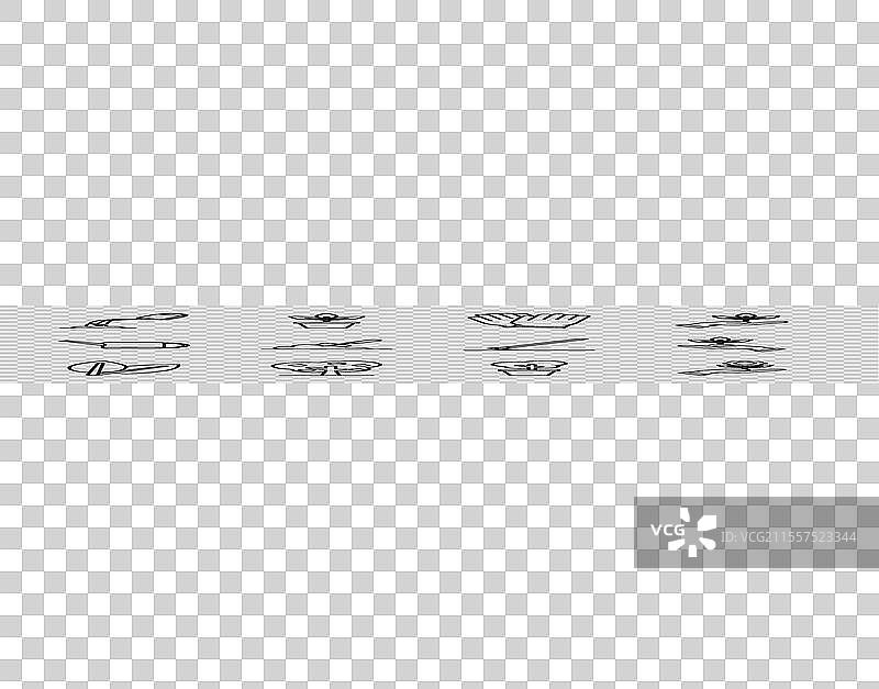 手持花朵的园艺手套与叶子排成一行图片素材