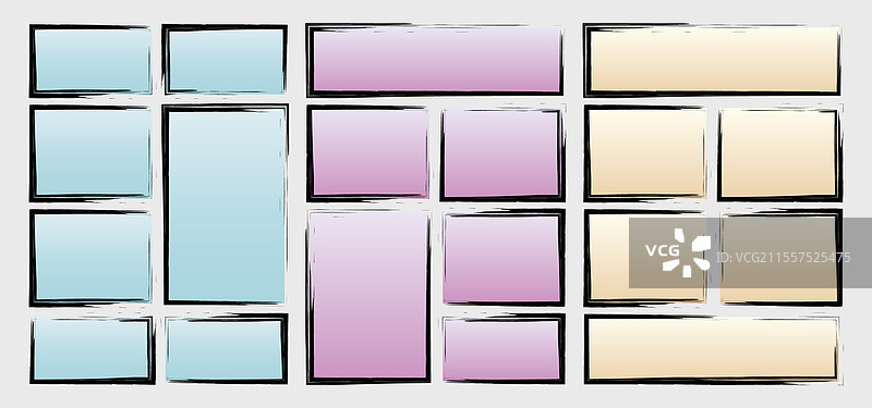 漫画书的故事板布局模板图片素材