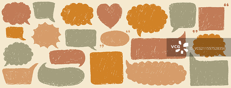 复古风格的对话气泡云朵图片素材