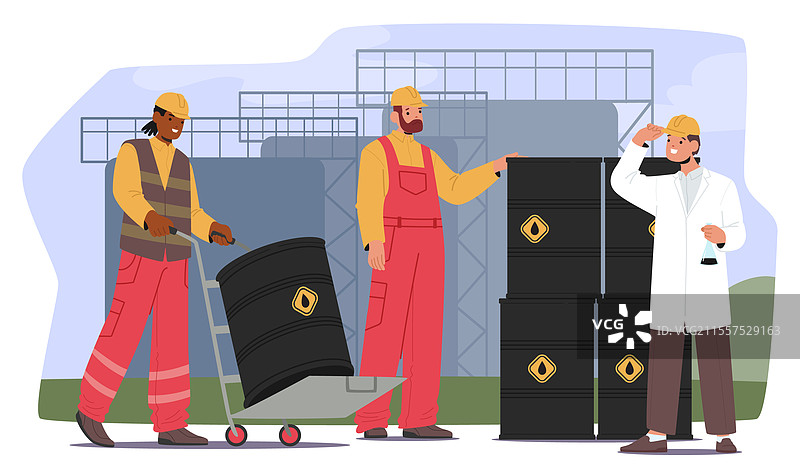 工业工人角色正在装载汽油图片素材