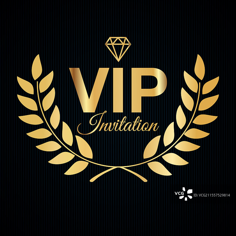 金色丝带与月桂花环和贵宾标志图片素材