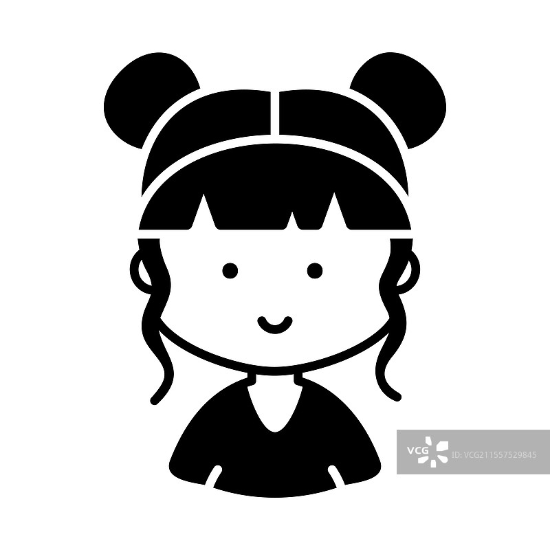 可爱的女性头像，搭配漂亮的时尚发型图片素材