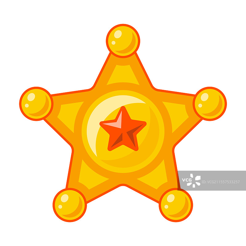 金色警长徽章图片素材