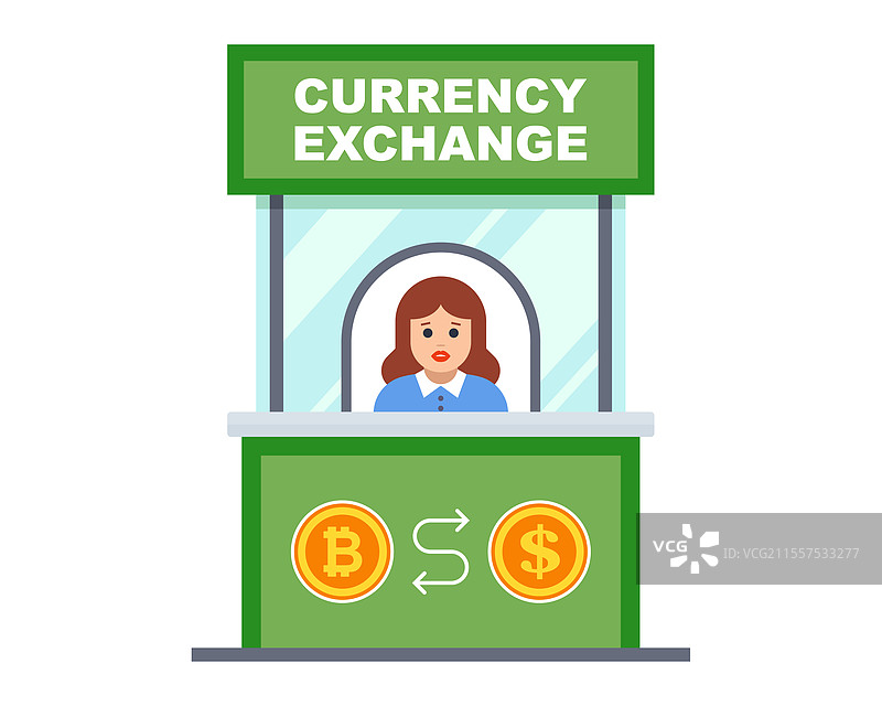 绿色货币兑换亭图片素材