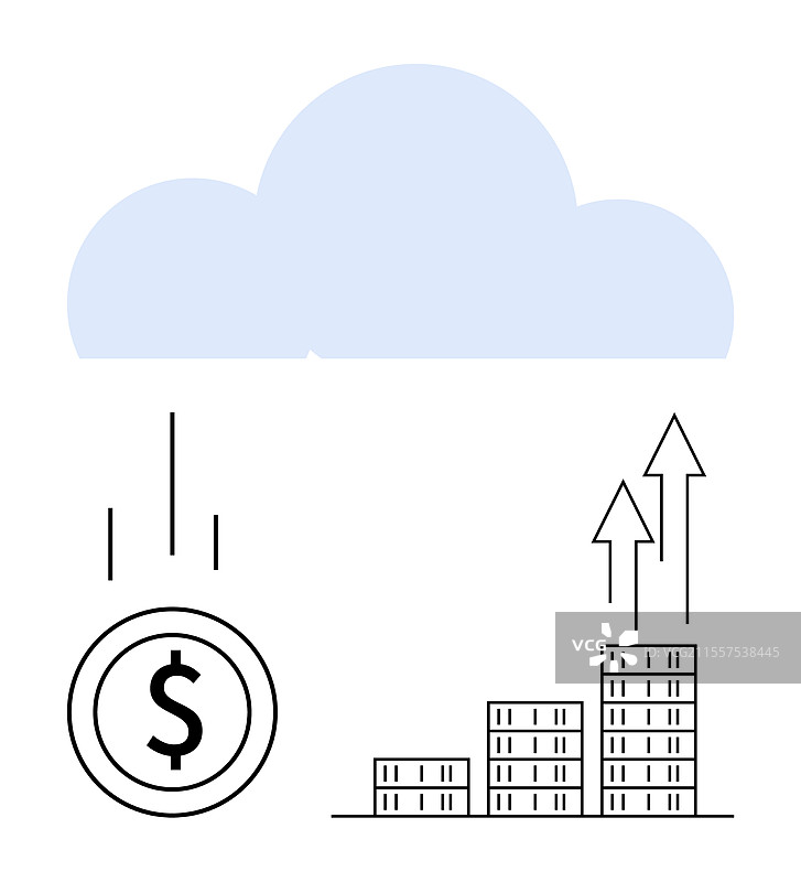 基于云的财务收入增长图片素材