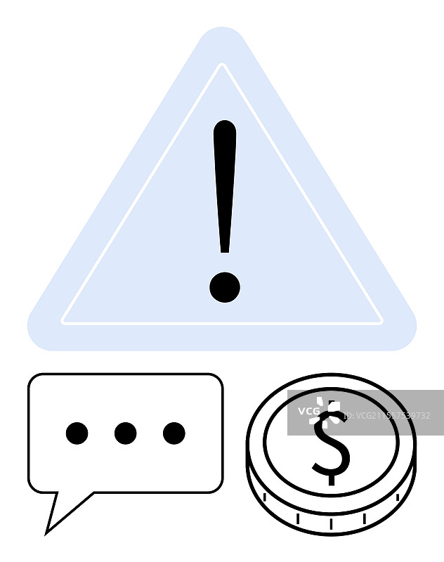 带感叹号的财务警告图标图片素材