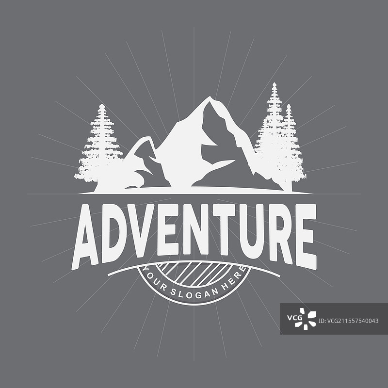 优雅的山脉自然风景标志图片素材