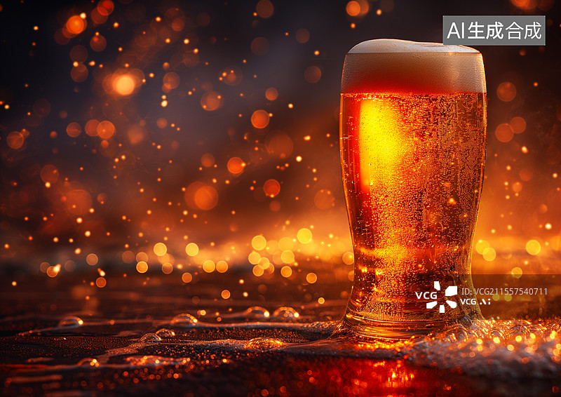 【AI数字艺术】冰爽的冰啤酒图片素材