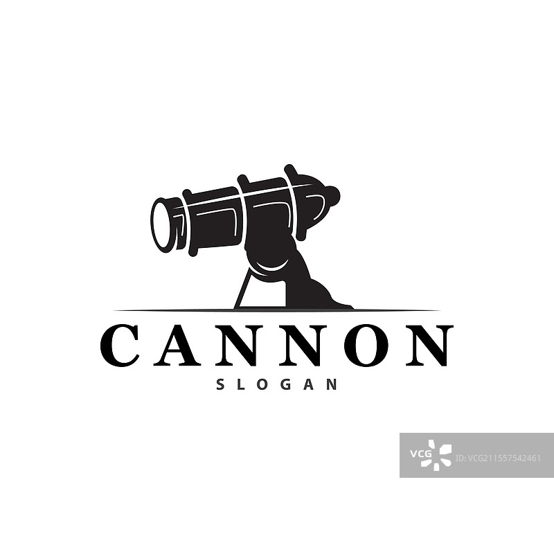 优雅简约的复古炮筒标志设计图片素材