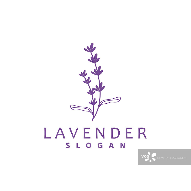 简单优雅的薰衣草logo，紫色花卉植物图片素材
